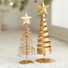 Christmas Tree Ornament Iron Pentagram Ornaments Mini Christmas Tree Decorations DIY Desktop decoration props