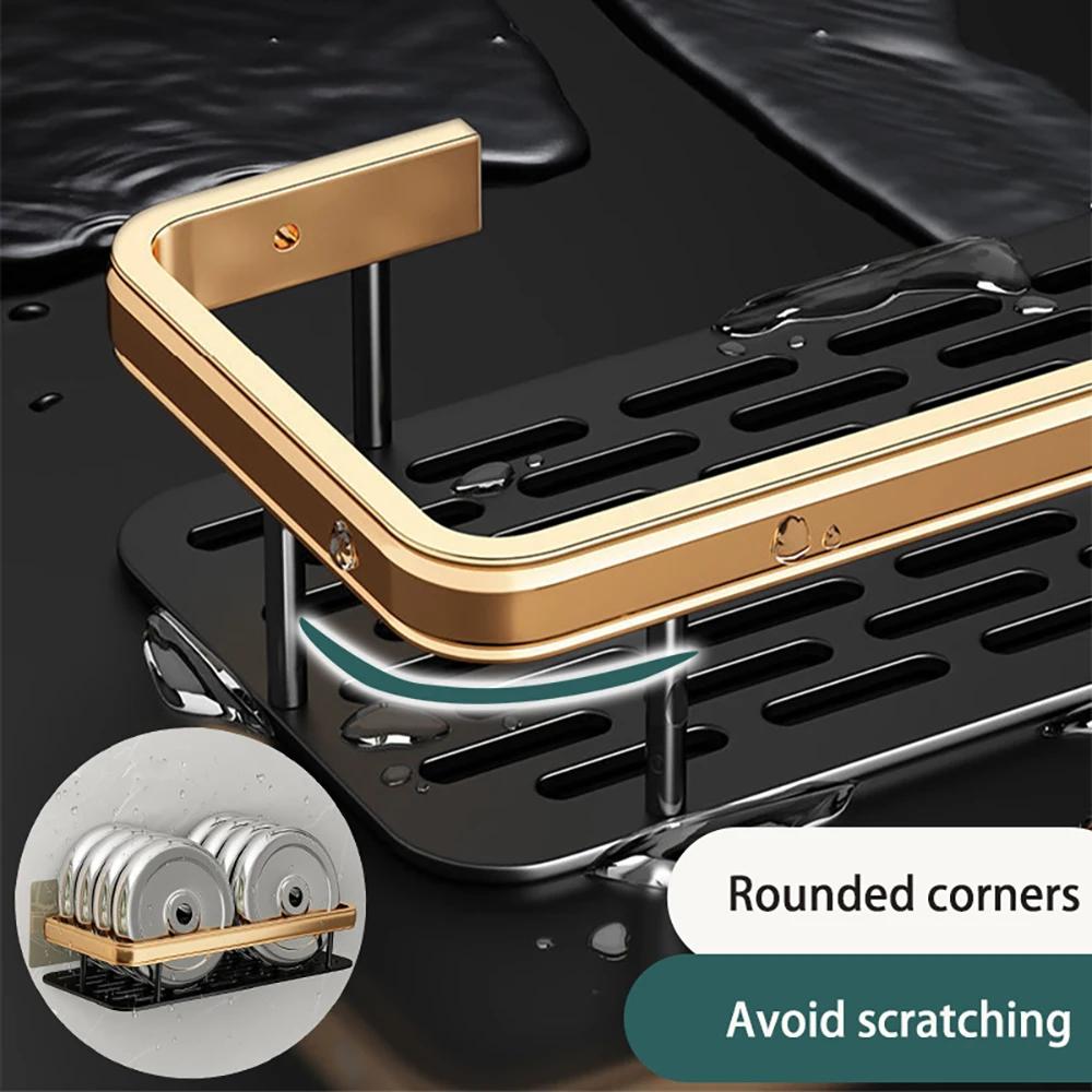 Rafturi de baie montate pe perete fără găurire aluminiu spațial suport de colț pentru duș raft de depozitare organizator de bucătărie raft plutitor