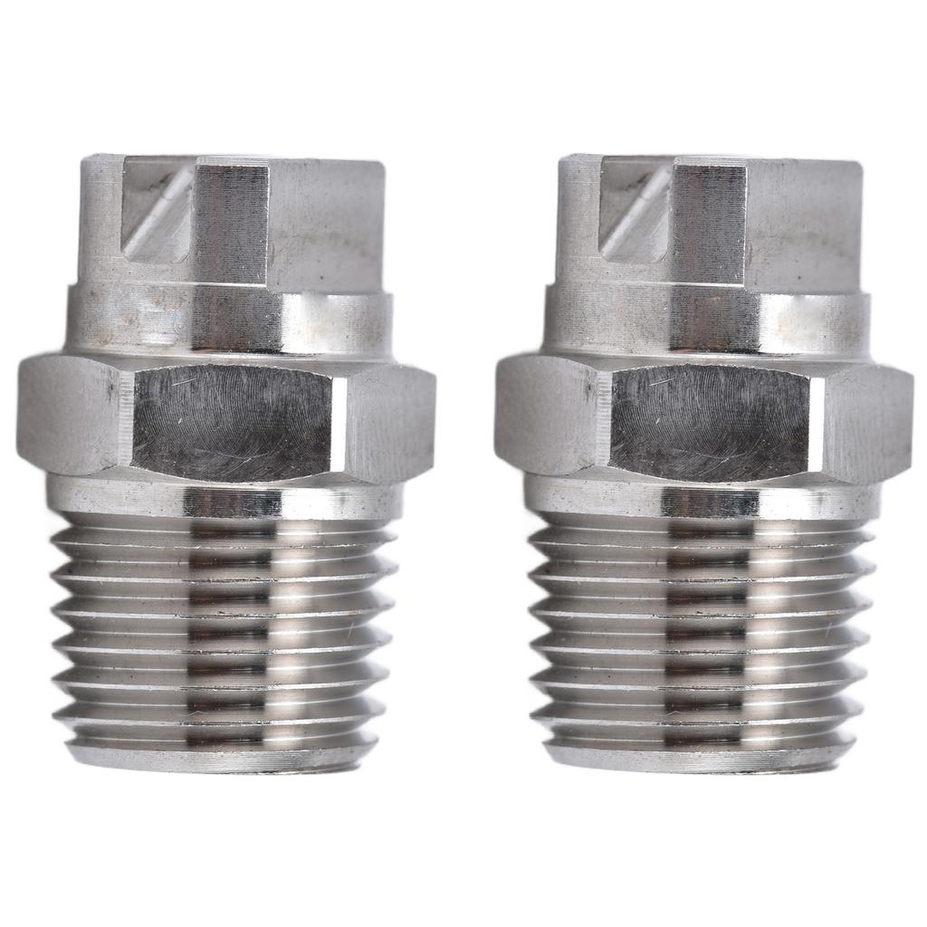 2pcs Fan Nozzle Stainless Steel Wide Coverage Area Compact Practical Uniform Atomization Sprayer