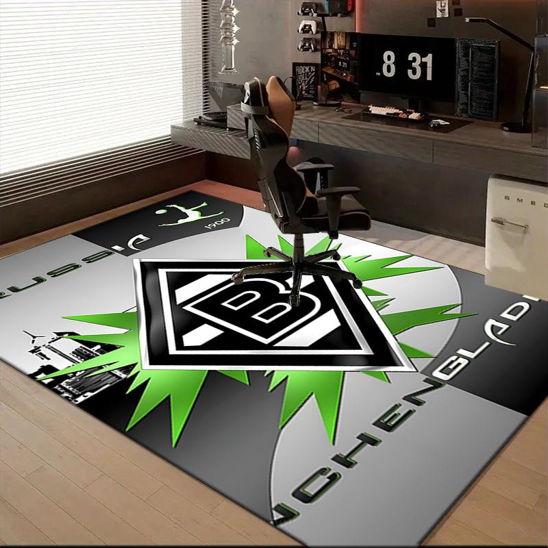 Mönchengladbach Wappen Teppich für Wohnzimmer, Spielzimmer, Büro, Schlafzimmer, Bürobodenmatte Verspieltes Design, Fan Geschenke Weihnachtsdeko
