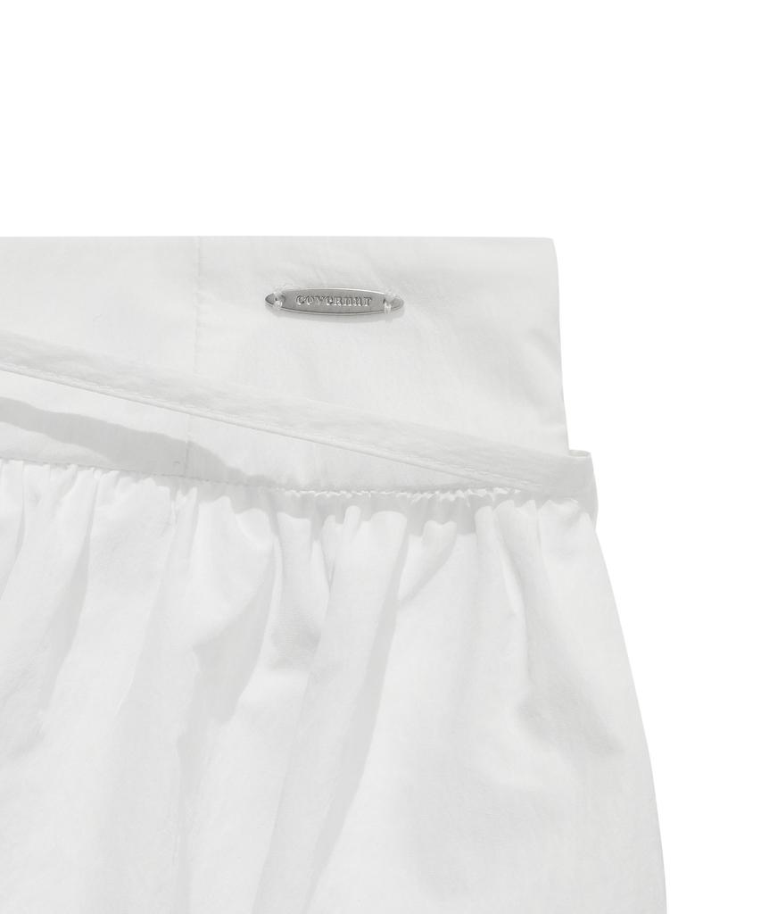 Covernat Woman Balloon Mini Skirt White