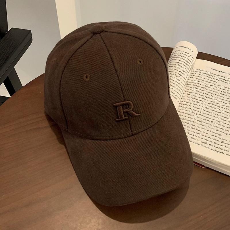 New Baseball Cap for Men and Women  Letters  Spring and Autumn Hard Top  Widen Large Head Circumference  Baseball Hat Beige