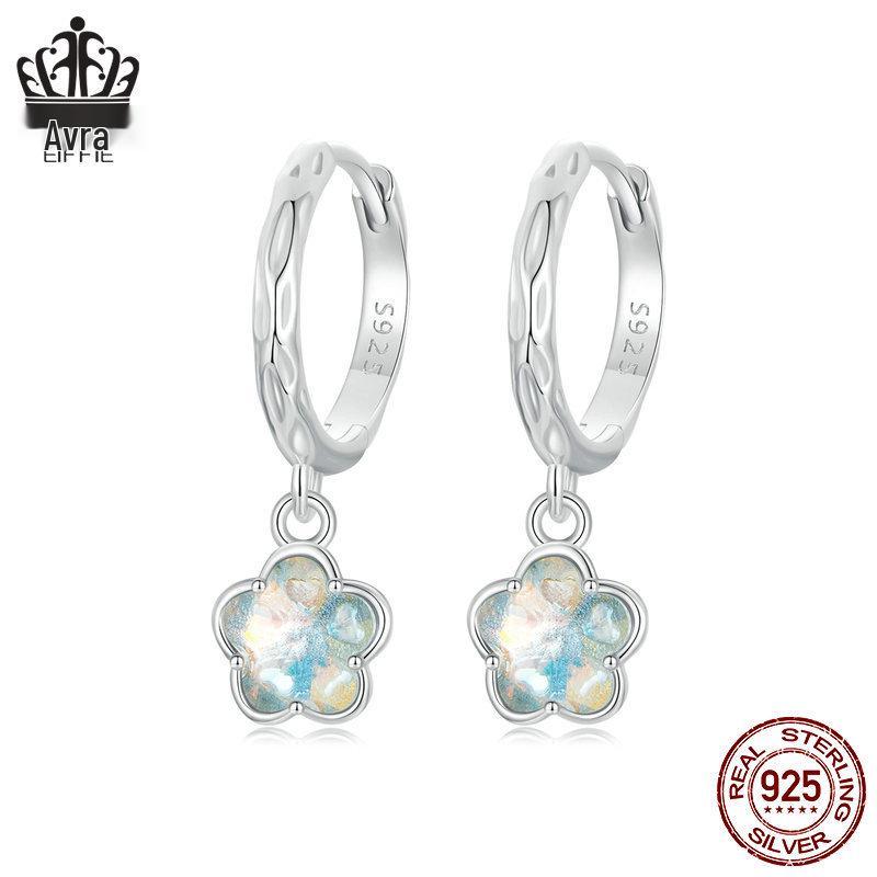 Avle Small Fresh Flower Earrings, S925 Sterling Silver with Platinum Plating, All-Match Earrings for Women