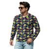 Men's Casual Christmas V-Neck T-Shirt Comfortable Loose Fit Street Printed Top