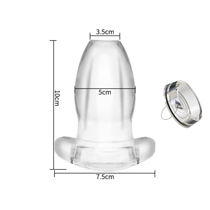 Transparent Hollow Anal Peeping Plug BDSM Butt Plug Silicone Enema Tools Gay Lesbian Anal Expander Sex Accessories for Couples