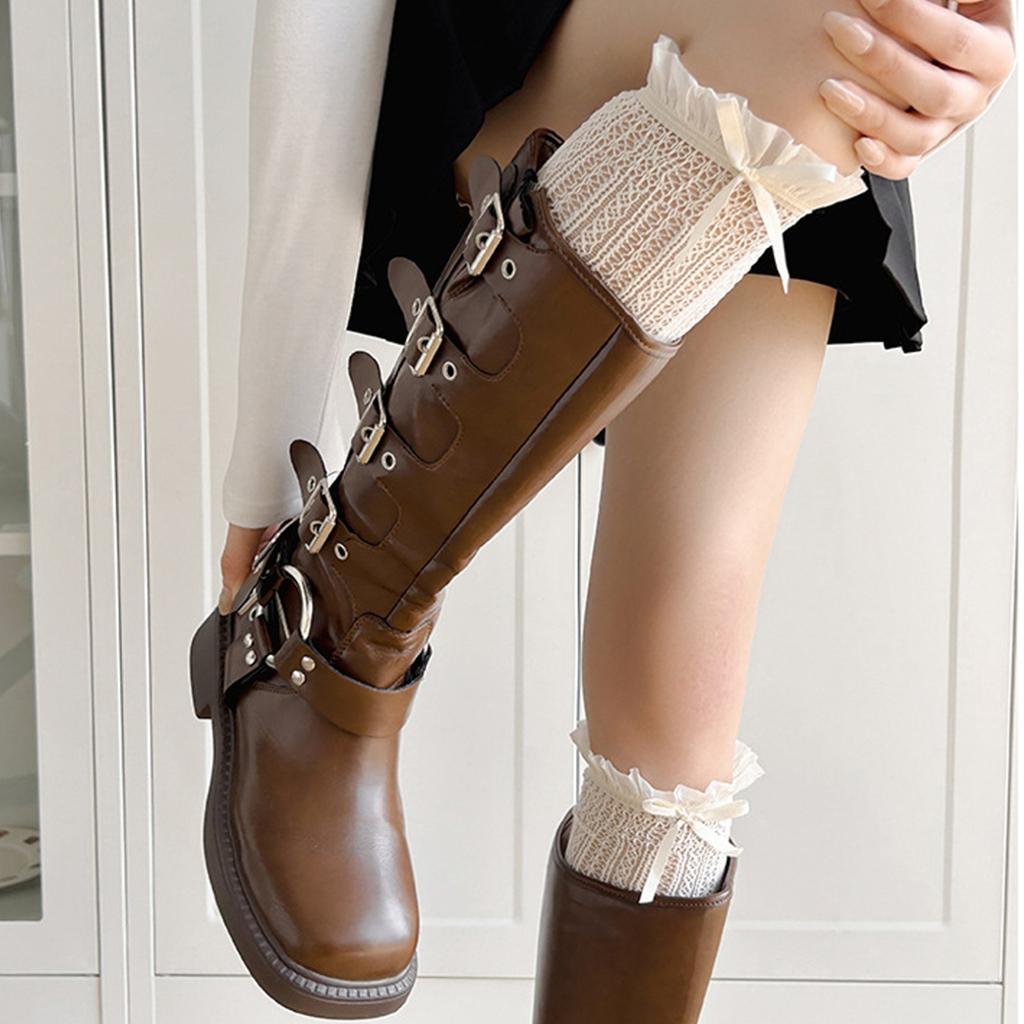 Lace Calf Socks, Summer Thin Bowknot Long Socks