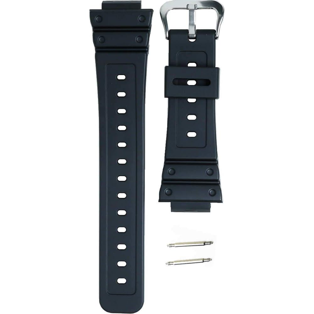 Replacement strap and spring bars included for Casio G-SHOCK DW-5600, G-5600, DW-5700, G-5700, and GW-M5600.