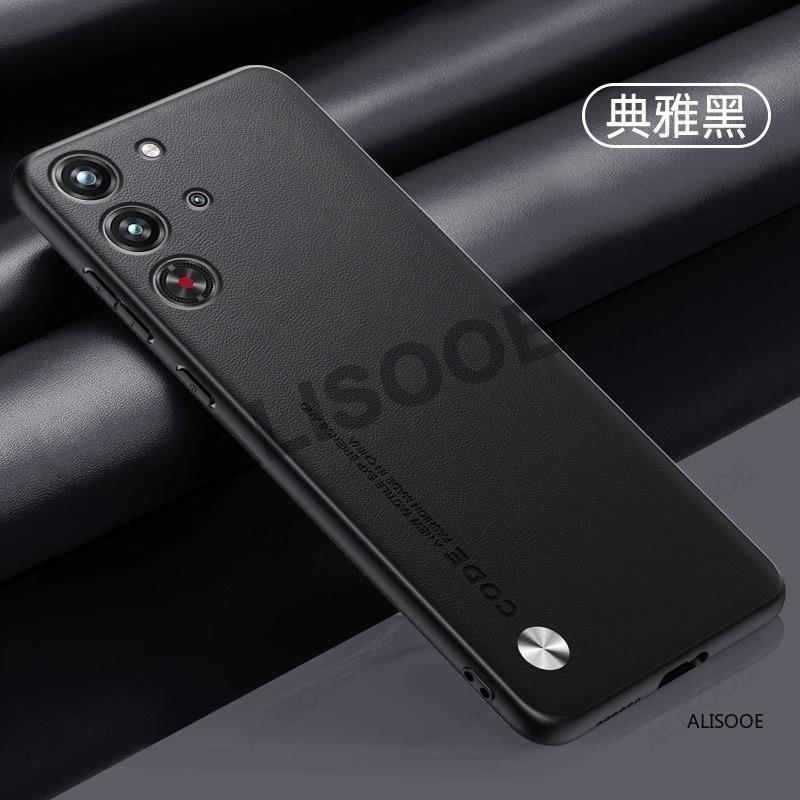 Hülle für Nubia Red Magic 10 Pro Plus Hülle Luxus Fasertextur PU-Leder Schutz Rückseite Abdeckung Capa für RedMagic 10 Pro+ Hüllen