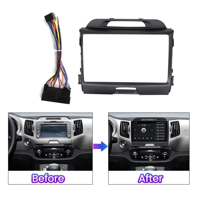 9inch 2din Car Fascia For Kia Sportage 3 4 SL 2010-2016 Panel Dash Mount Installation Double Din DVD Frame Car Radio Meter Frame