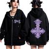 Ghost Skeletour World Tour Album Harajuku Zipper Hoodies Unisex Gothic Oversized Zip Up Sweatshirts Harajuku Hip-hop Coat