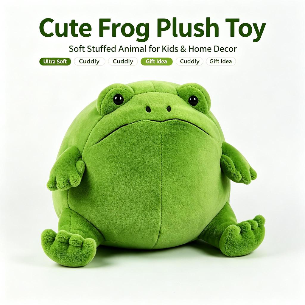 Süßes Hässlich-Süßes Frosch-Stofftier, Weiche Regen-Frosch-Stoffpuppe gefüllt mit PP-Baumwolle, Dekokissen für Zuhause Schlafzimmer 20cm