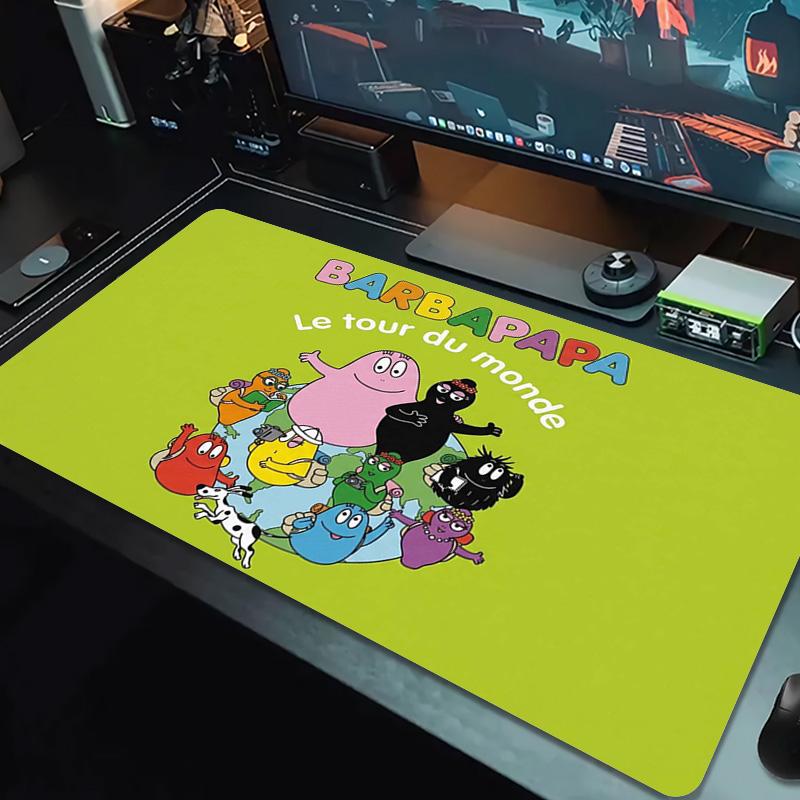 Barbapapa Color Mouse Pad Large Gaming Table Cushion Non-slip Laptop Tablet Big Mousepad XXL Mat Mini PC Playmat With Lock edge