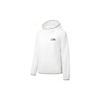 Li Ning Casual Sports Letter Solid Color Brand Logo Hooded Jacket Unisex Jackets White YFDT135-1