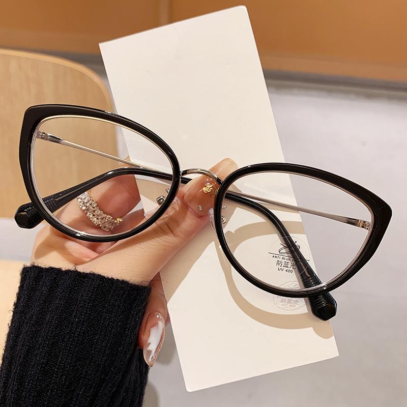 

1 шт. Женские очки «кошачий глаз» с металлическими дужками-зеркалами, красивые и милые плоские зеркальные очки, необходимые аксессуары для осенних путешествий, школьного фестиваля