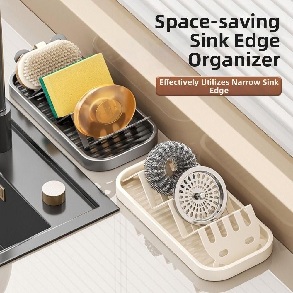 Durable Cartoon Soap Rack Multifunctional Space Saving Narrow-sided Sink Storage Rack Bathroom Draining Box Bathroom Accessories