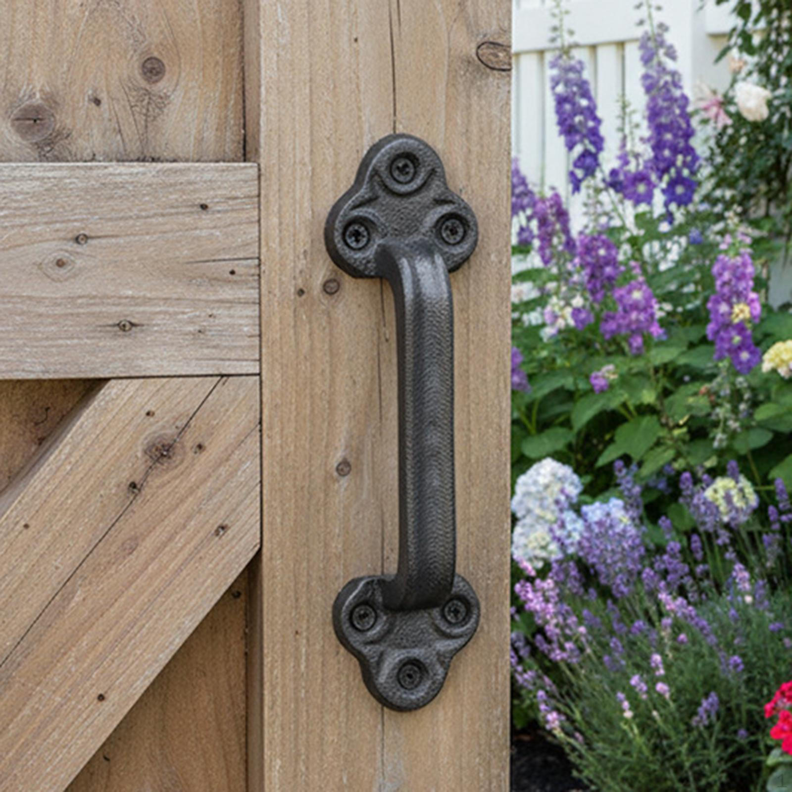 

Ручка для ворот, ручка для амбарной двери, декор, с винтами, прочная, замена, декоративная, для забора, гаража 6cmx22.5cm