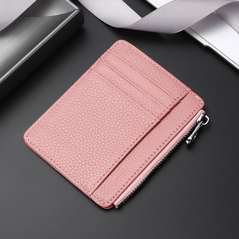 Genuine leather card bag, first layer cowhide card clip, ultra-thin bank credit card cover, multi-card position, and small ID bag.