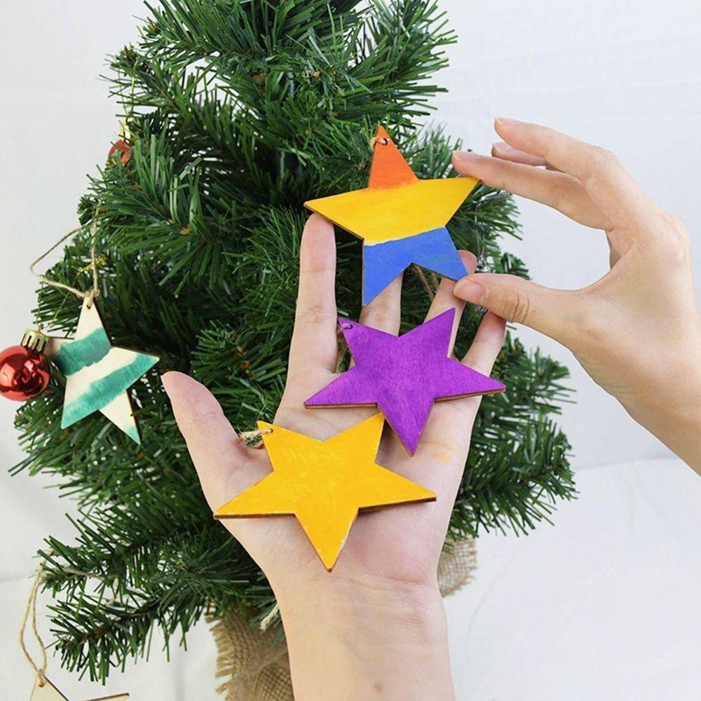 Tree Ornaments DIY Crafts Christmas Decorations Wooden Slices Wooden Tags Christmas Tree Pendant