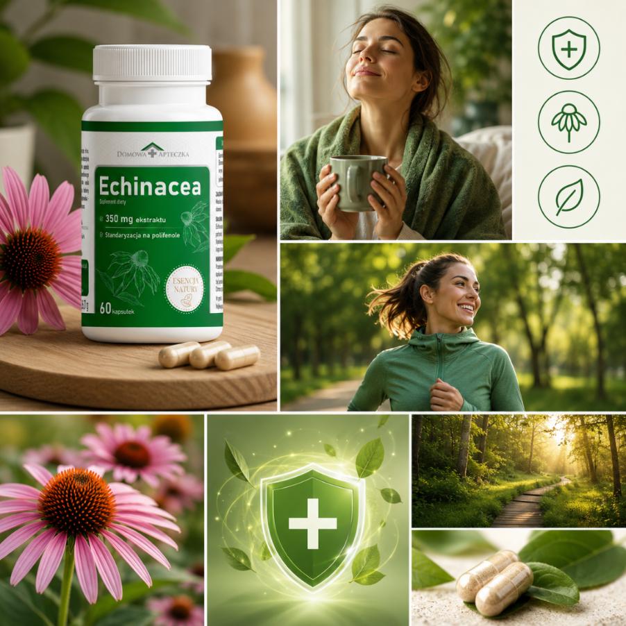 Echinacea Essence of Nature 60 Capsules | Purple Coneflower 350 Mg | Immunity Support | Standardized Extract