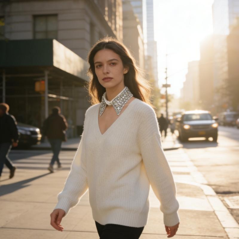 Fashion Beadwork Detachable Collar Removeable Faux Collar Easy Wear Neckwear for Women Various Occasion and Outfit