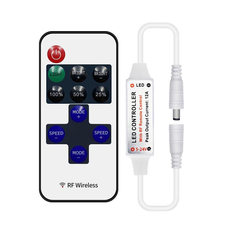 Wireless 11-Key RF LED Dimmer Controller for Monochrome Strip Lights