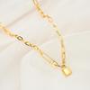 European & American Retro Hip-Hop Lock Pendant Necklace - Gold Cold Style Clavicle Chain for Women