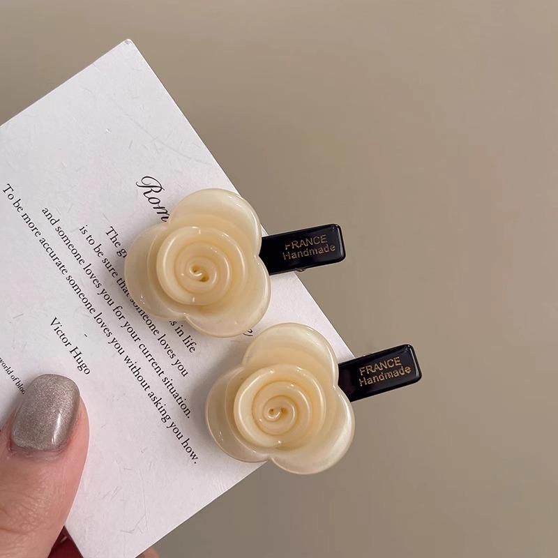 Rose Flower Acetic Acid Hair Clip AtmosphereSide Bangs ClipGirlish Side Clip Broken HairDuckbeak Clip Hair Accessory