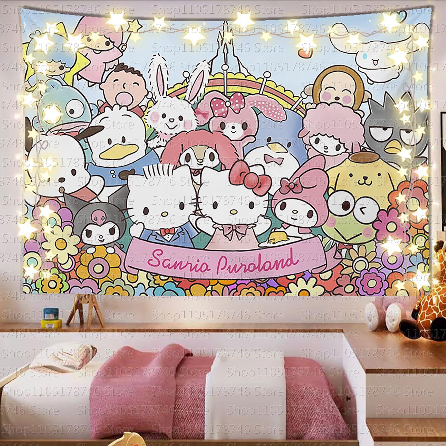 

Sanrio Mikko Cute Cartoon Background Cloth Ins Style Room Decoration Tapestry Dormitory Rental Room Decoration Hanging Cloth 74x94cm(29x37in)