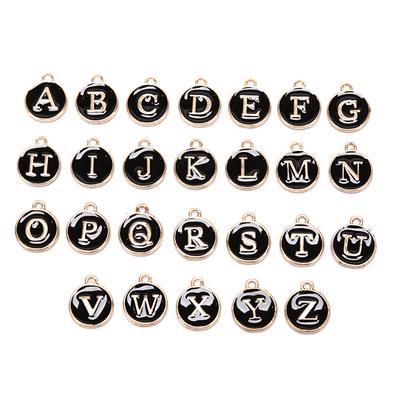Practical Multiple Color Diy Jewelry Accessories Alloy Double-Sided Oil Dripping Multicolor English Letters Chaotic Pendant