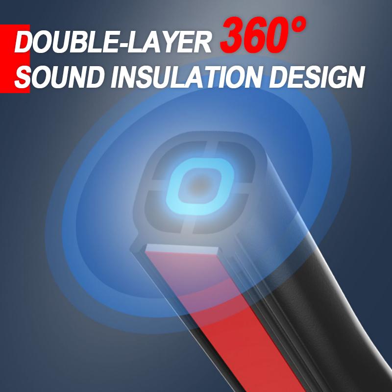 SEAMETAL 5M Car Door Seal Strips Sticker Double Layer Weatherstrip Rubber Seals Sound Insulation for Car Door Trunk Engine Cover