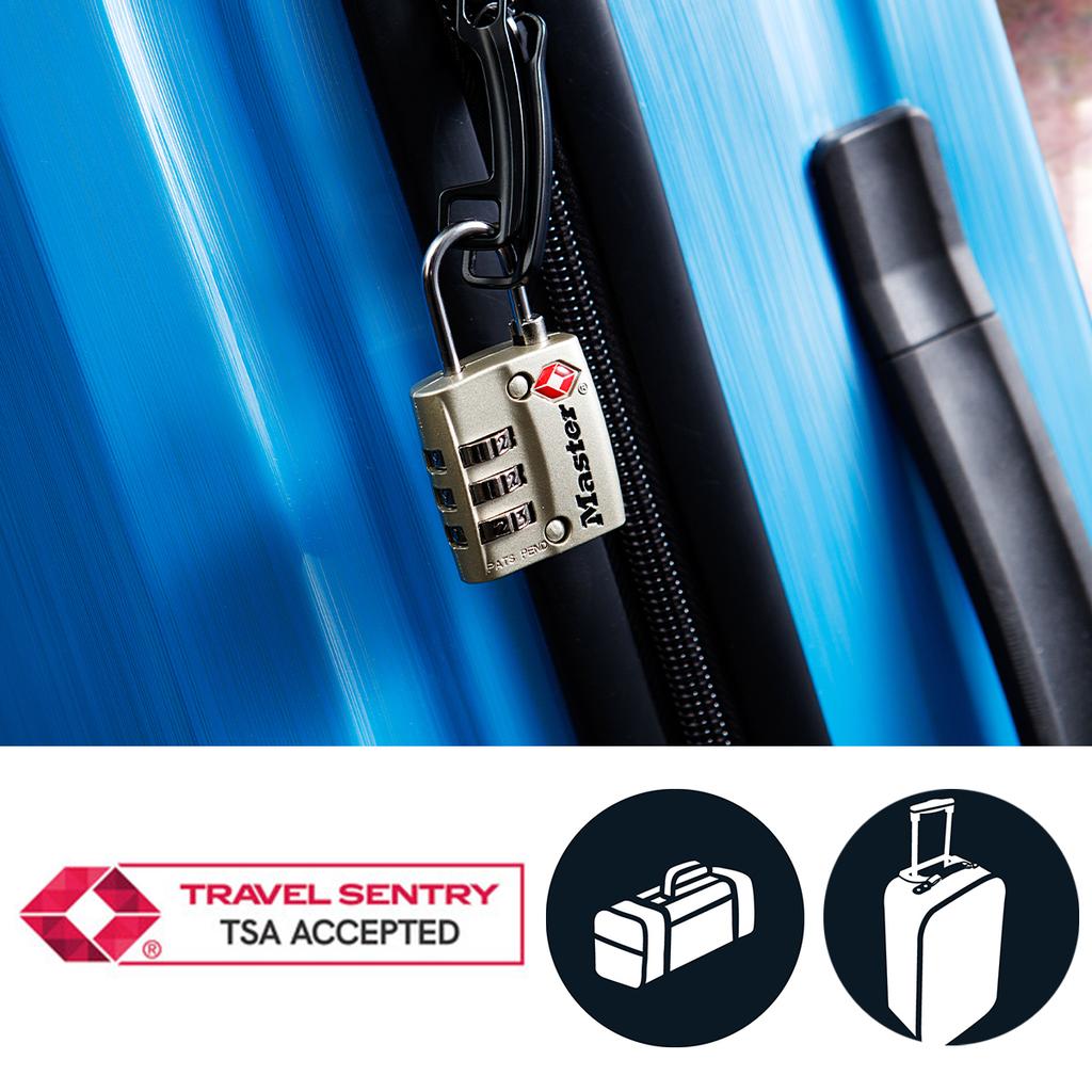 Master Lock Combination Travel Padlock TSA Certified, 30x55x26 mm
