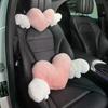 Lovely Pink Heart Angel Wing Car Neck Pillow Lumbar Pillow Soft Plush Comfortable Car Seat Cushion Car Seats Interior Decoration