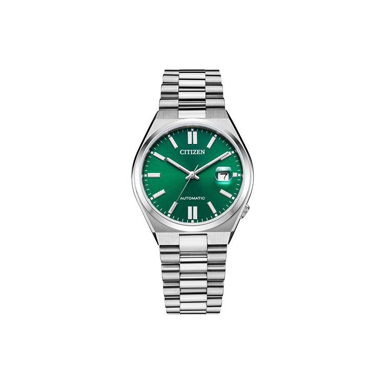 Citizen Sapphire Glass 50M Waterproof Mechanical Movement Stainless Steel Watch Green Dial Men watches NJ0150-81X