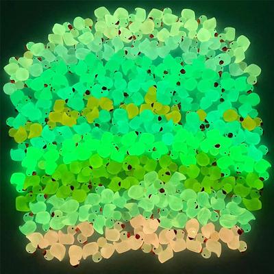 100 Pièces Dessin Animé Mignon Mini Caneton Lumineux Décoration de Maison Artisanat en Résine Miniatures Ornements Kawaii Décoration de Bureau Cadeaux