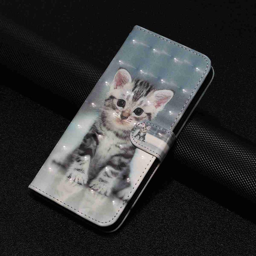 Niedliches Katze 3D Muster Stoßfest Kartenfächer PU Leder Brieftasche Hülle für iPhone,Samsung,Huawei,Xiaomi,Moto,Tecno,Google,Nokia,Oppo,ZTE,Blackview..