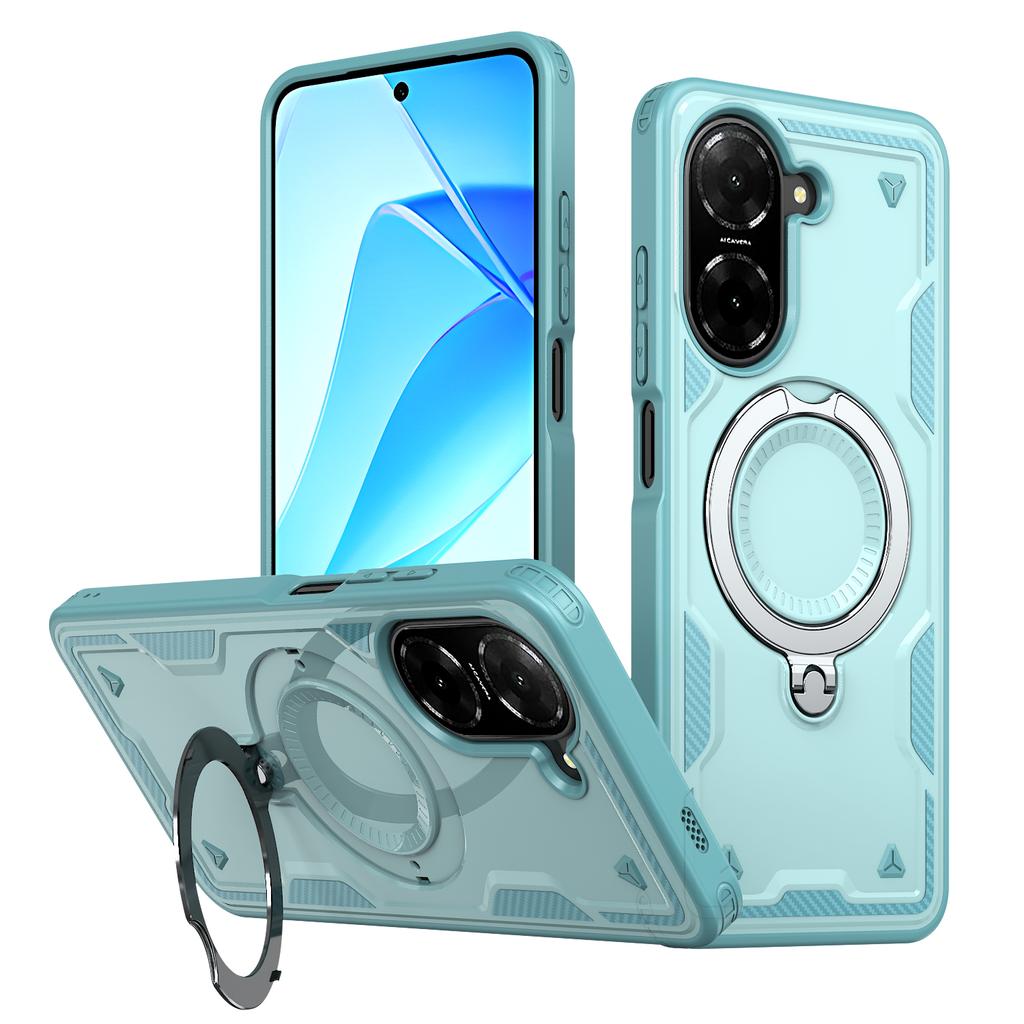 For Xiaomi Poco C71 Redmi A5 4G 6.88 Inches Case Armor Shockproof 360° Rotating Magnetic Holder TPU Frame Plastic Phone Cover