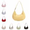 Candy Color Moon Underarm Bag Solid Color Women's Hobo Bag Casual Pu Leather Shoulder Bag  Girl