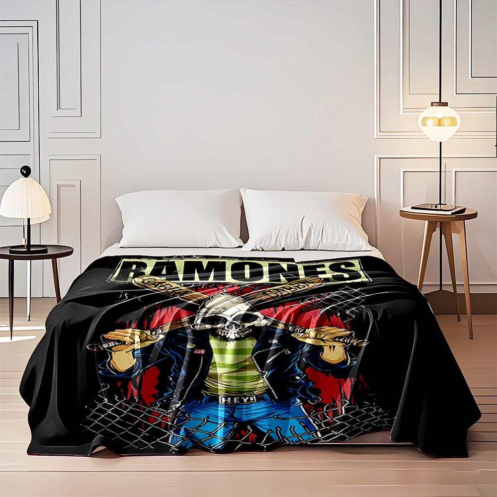 Ramones Punk Skull Blanket for all seasons blanket lunch break throw gift