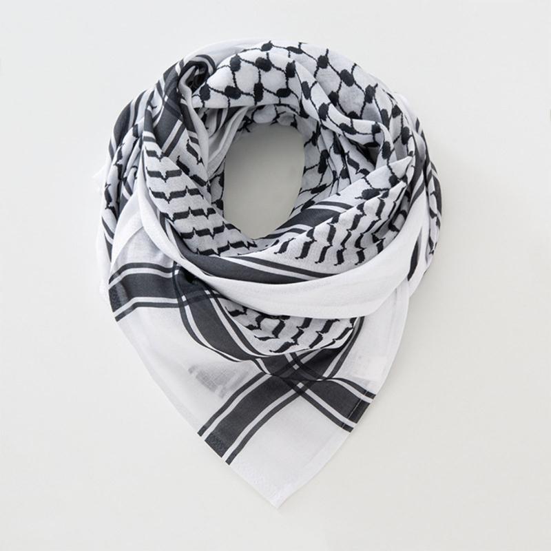 Desert Shemagh Scarf High Absorb Arab Headscarf Traditional Keffiyeh Bandana Adult Headwrap Arabian Scarf Head Covering