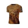 Short Sleeve Graphic T-shirt with Eagle & Motorcycle Print