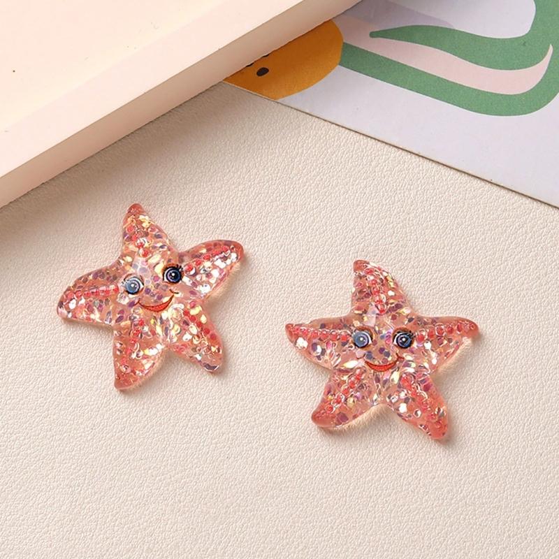 2/6Pcs Resin Sea Animal Figurines Flatback Resin Sea Creature Miniature Ornament for Art Craft Scrapbooking Decoration