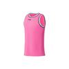 Li Ning Professional Basketball Series Logo Print Striped Round Neck Basketball Vest And Shorts Set Men Sportswear Dujian-Pink AATS003-13
