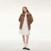 Faux Fur Coat Women Loose Fit Turn Down Collar Mid Length Winter Petite Friendly Warm Outerwear