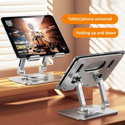 Aluminium-Tablet-Ständer, Schreibtisch-Riser, 360°-Drehung, mehrere Winkel, höhenverstellbar, faltbare Halterung, Dock für Xiaomi, Samsung, iPad, Universal-Tablet