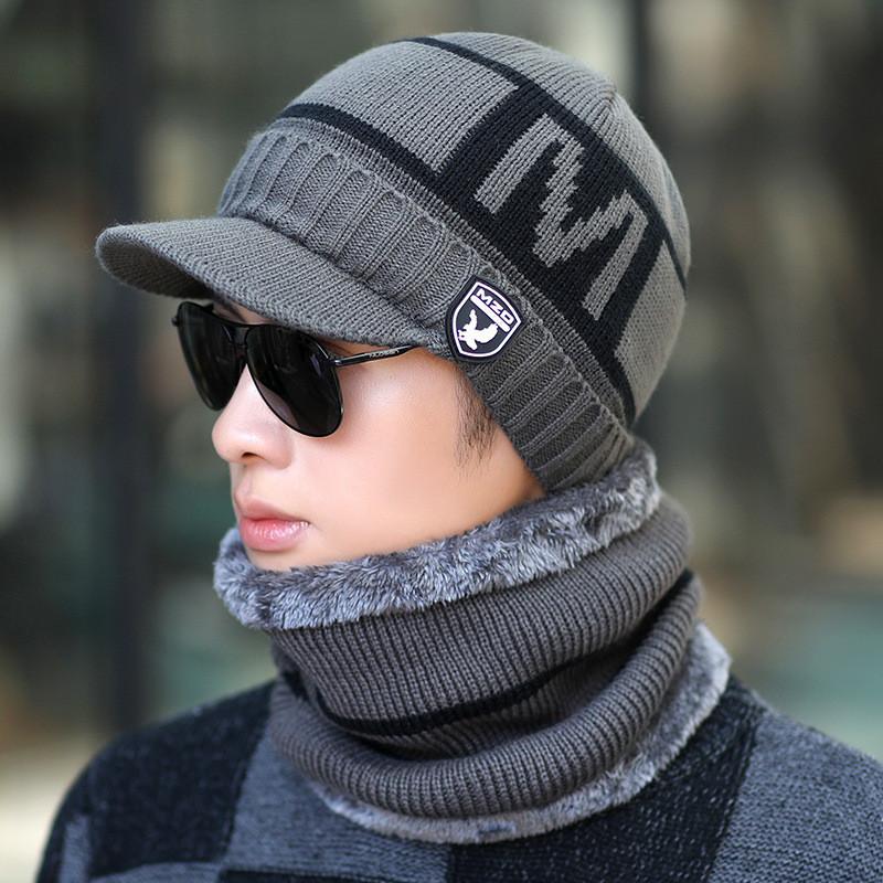 Knitted Mens Winter Beanie Hat With Fleece Lining For Cold Weather Outdoor Use