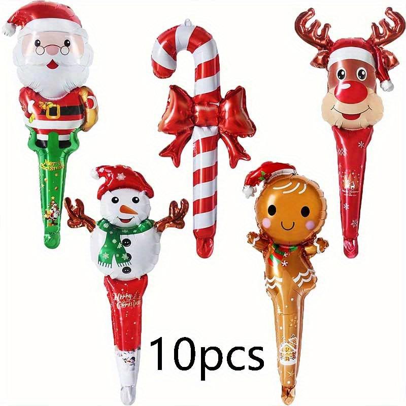 

10pcs Festive Aluminum Foil Balloons For Holiday Decorations, Birthday Parties & Christmas Themed Events, Christmas Decorations as shown
