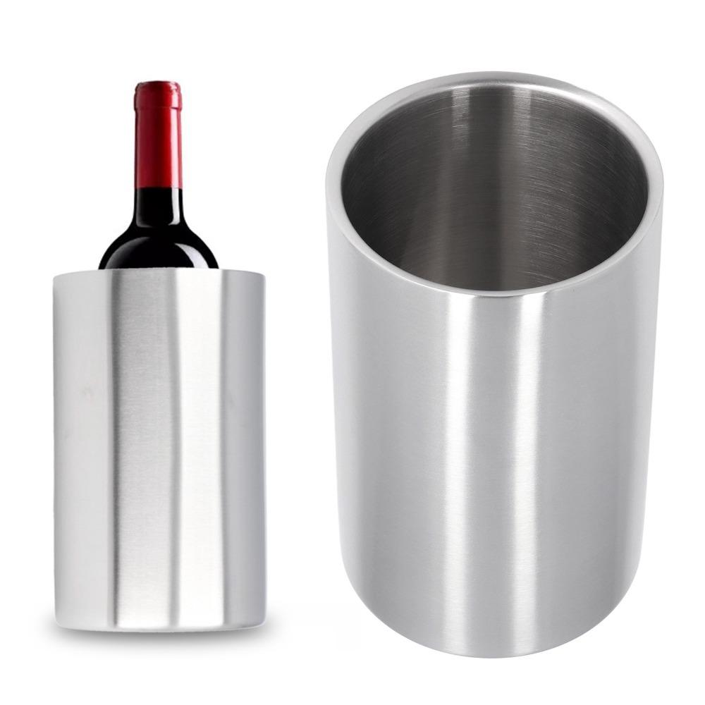 Stainless Steel Wine Bucket Insulated Wine Bottle Cooler Contemporary Style Chiller  Home