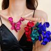 Shimmer Flower Tassel Necklace Colorful Fringe Pendant Necklaces Fashion Petal Necklace  Jewelry