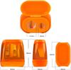 Cross-border Double-Hole Pencil Sharpener with Transparent Plastic Lid - Cute and Eco-friendly for Kids