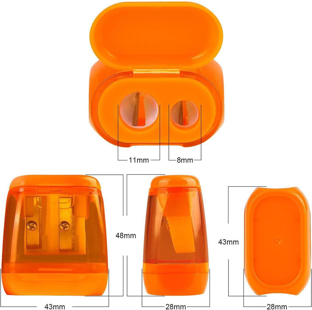 Cross-border Double-Hole Pencil Sharpener with Transparent Plastic Lid - Cute and Eco-friendly for Kids